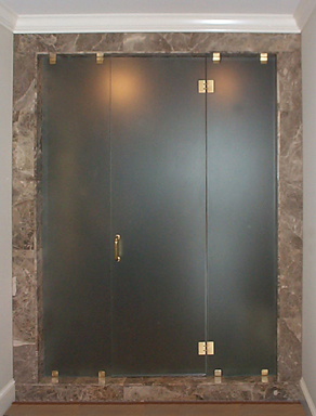 Satin Glass 3 Panel Steam Shower